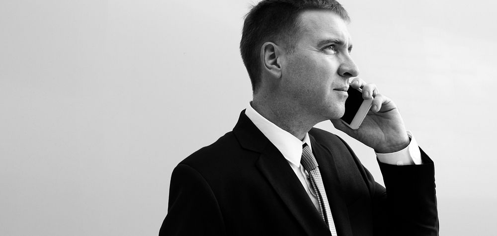 Businessman talking on a phone