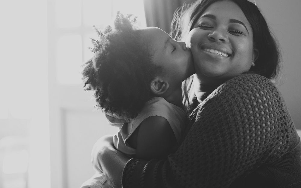 African mother and daughter having a good time together
