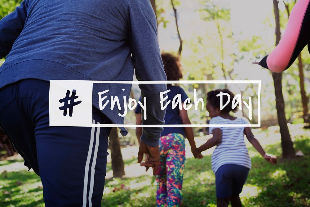 Family Enjoy Moment Quality Time Word Graphic Hashtag