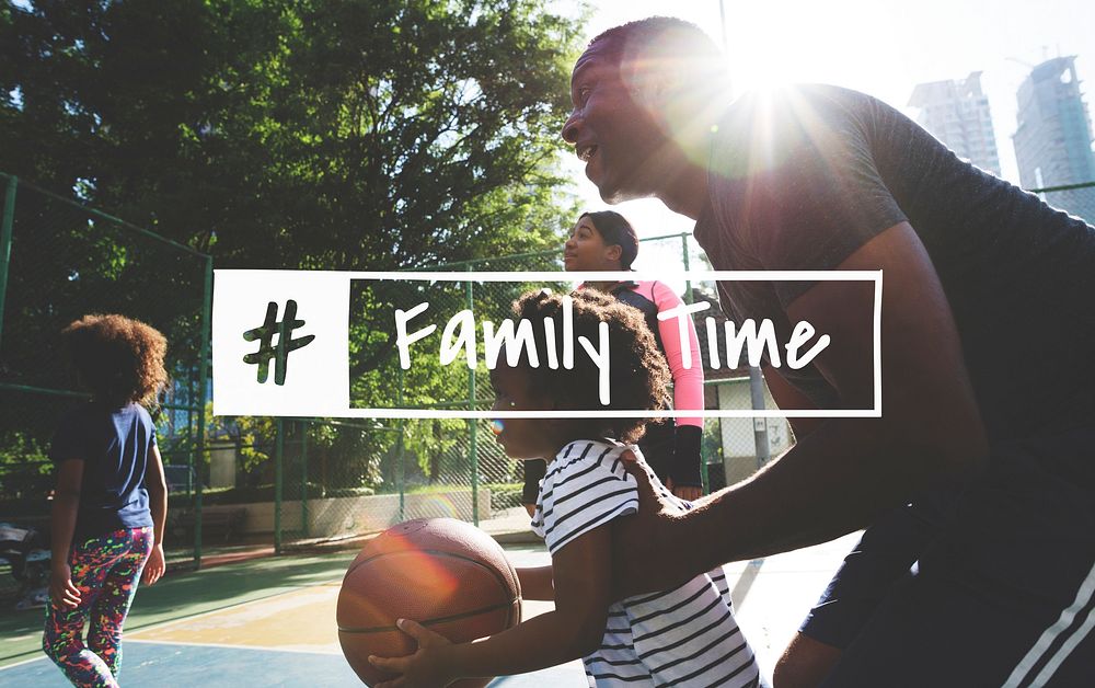 Family Time Quality Moment Word Graphic Hashtag