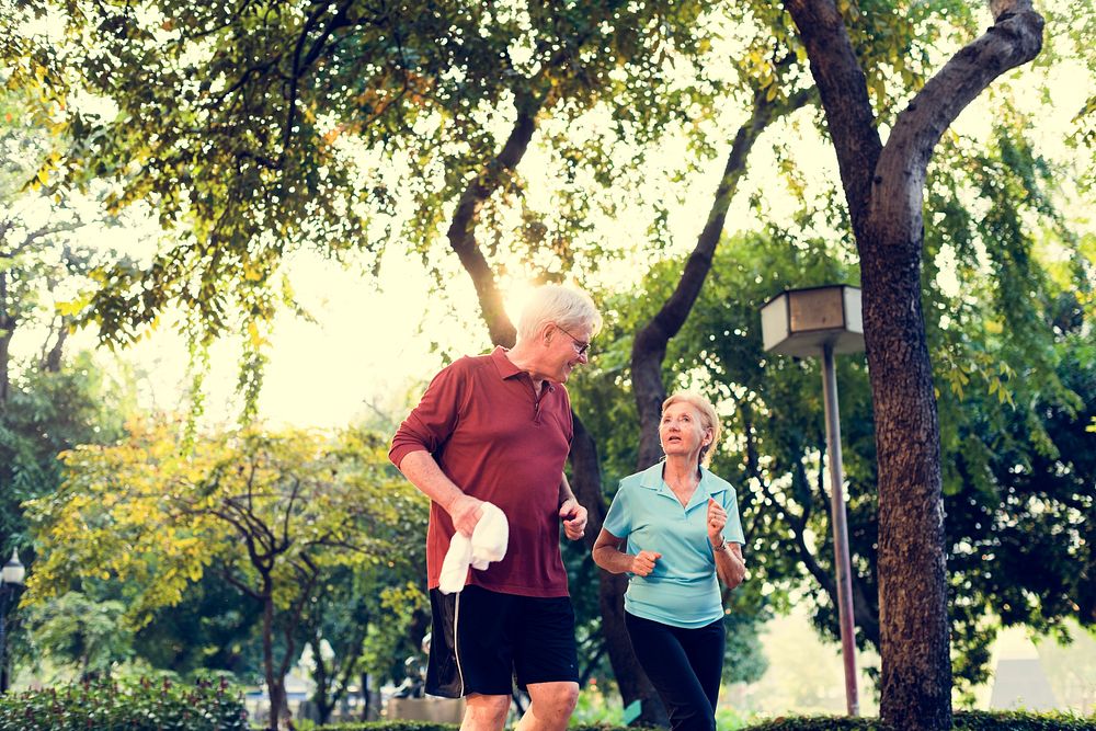 Senior Adult Couple Exercise Fitness Strength