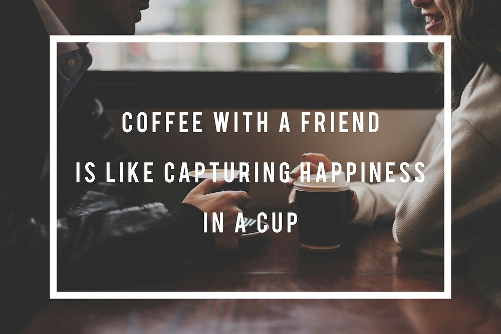 Couple Dating Coffee Cafe Spend Time Together Word