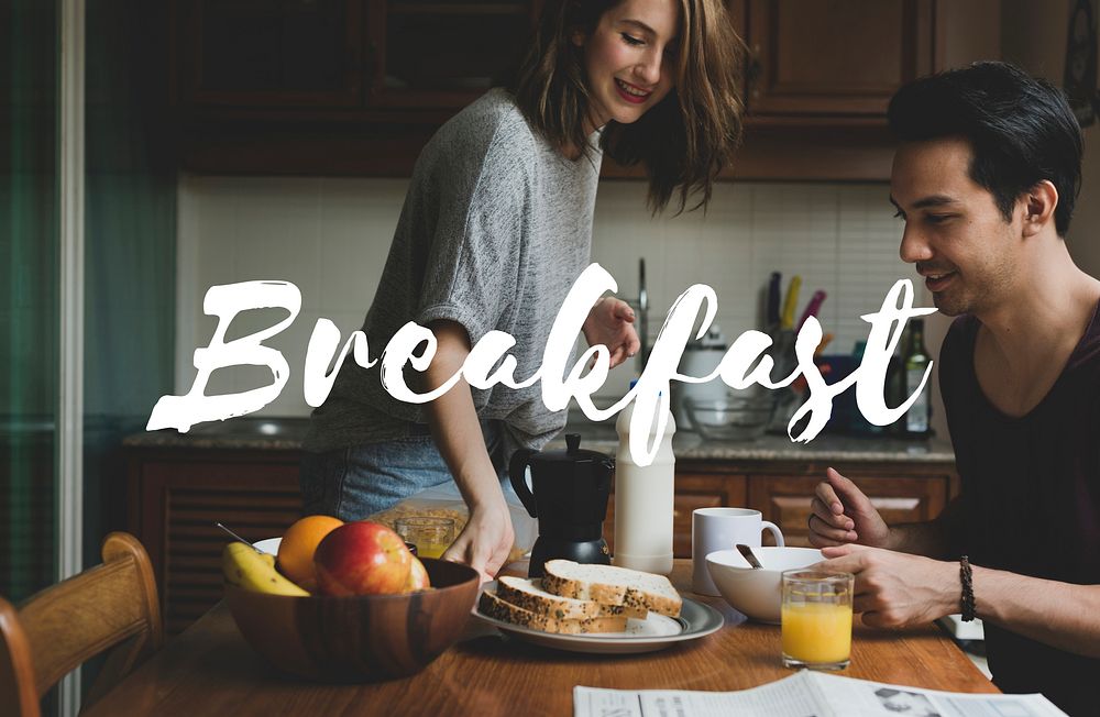 Couple Having Breakfast Meal Together