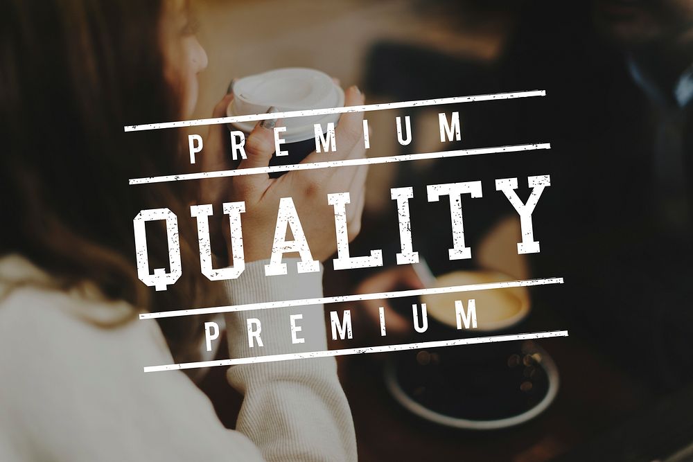 Premium Quality Guarantee Word Stamp Banner Graphic