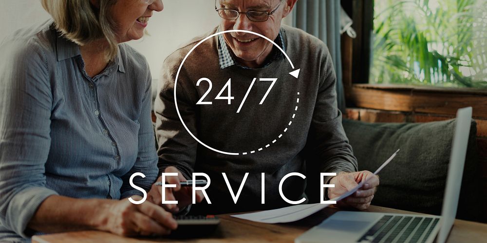 Customer Service 24 hours 7 Days Support Graphic