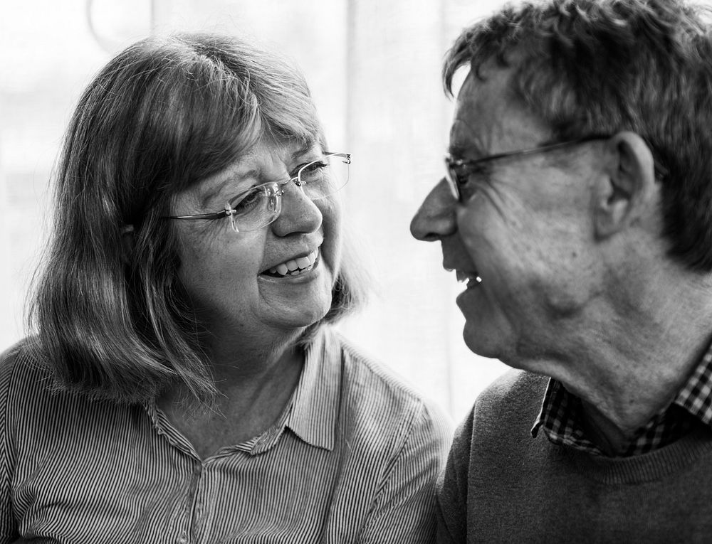 Loving Couple Mature Old Smile