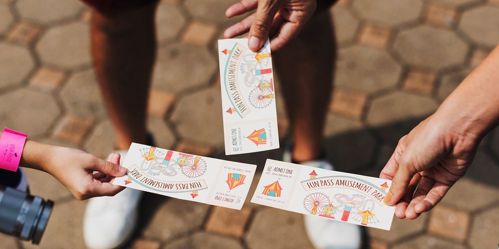 Amusement park tickets for a family