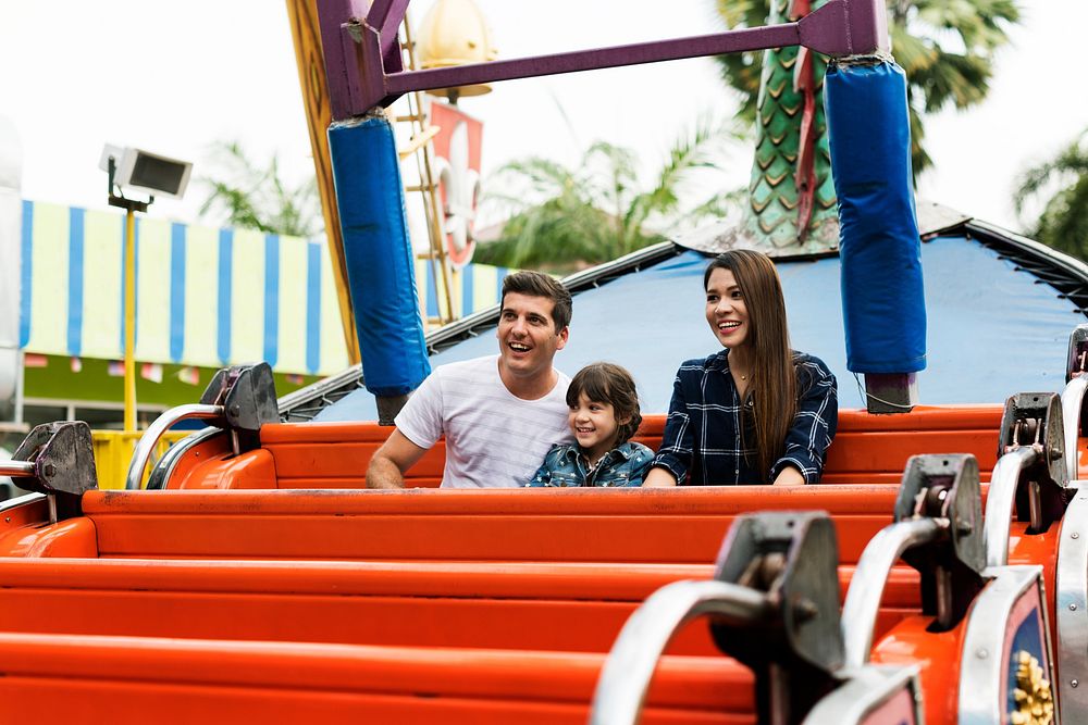 Family Holiday Vacation Amusement Park Ride Togetherness