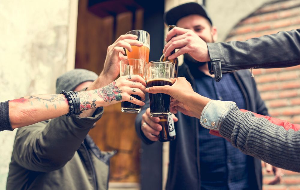 Hands Hold Beverage Beers Bottle Cheers