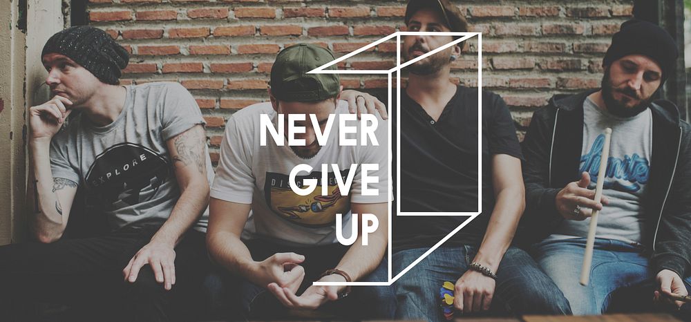 Never Give Up Life Motivation Inspiration Word Graphic