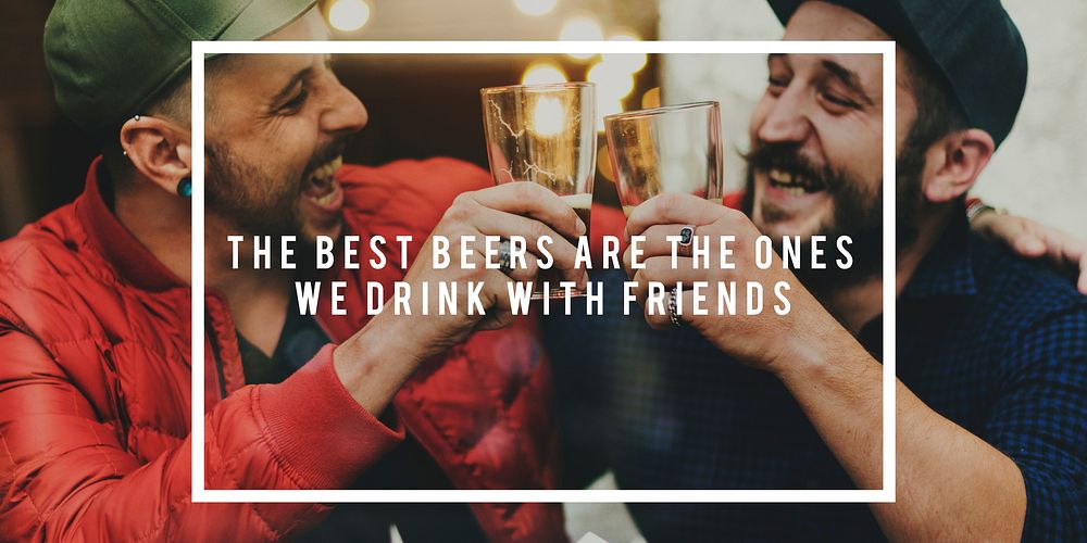 Friends Drink Beer Together Happiness Cheers