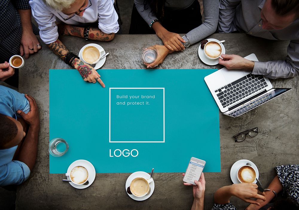Group of people design the identity branding business trademark