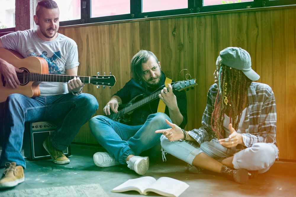 Group of musician rehearsal together