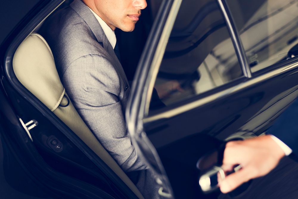 Hand Open Car Door Businessman