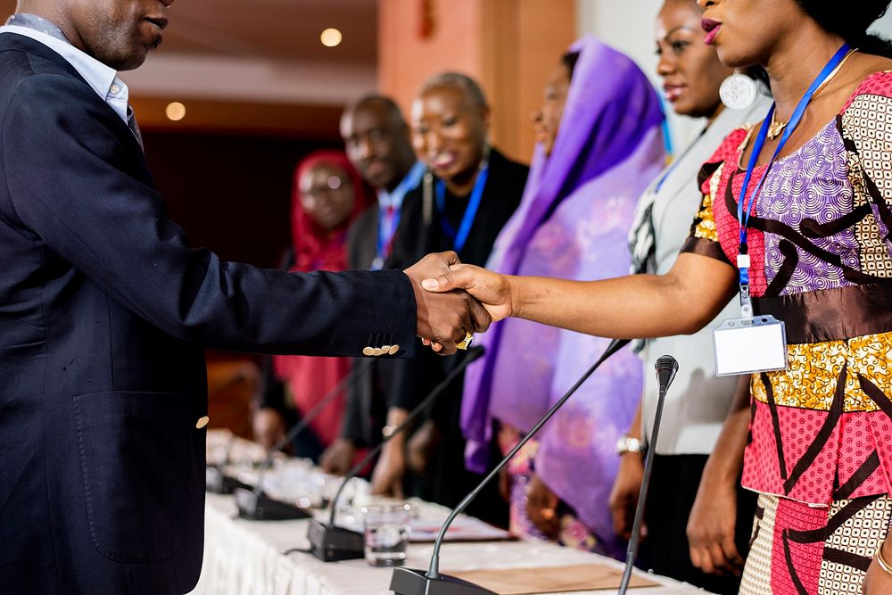 Hands Shake Agreement Diversity Conference Partnership