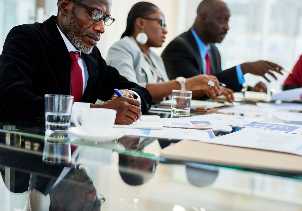 A Group of African Descent Business People in a Meeting
