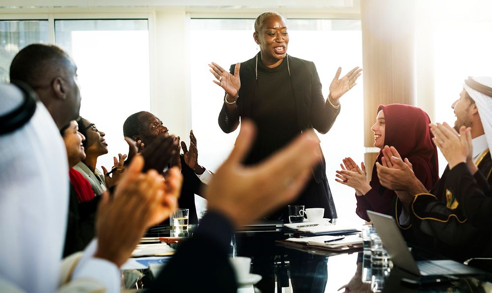 An African Descent Woman Presenting in an International Meeting 