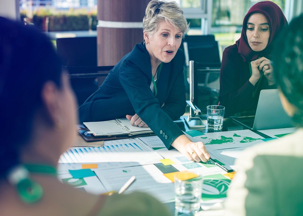 Diversity businesswoman busy meeting brainstorming together