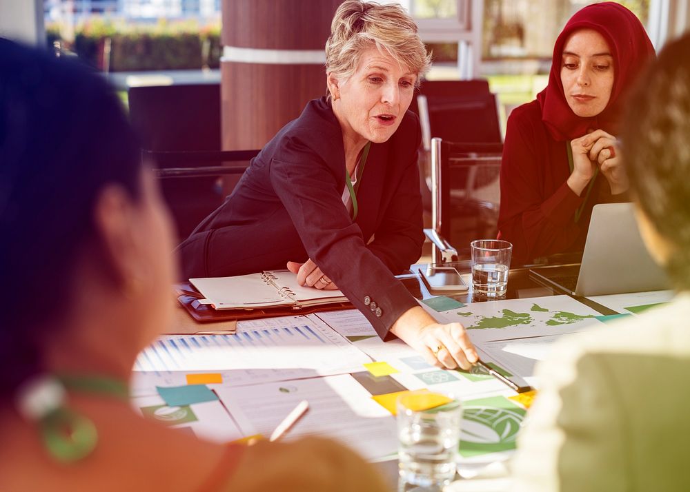 Diversity businesswoman busy meeting brainstorming together