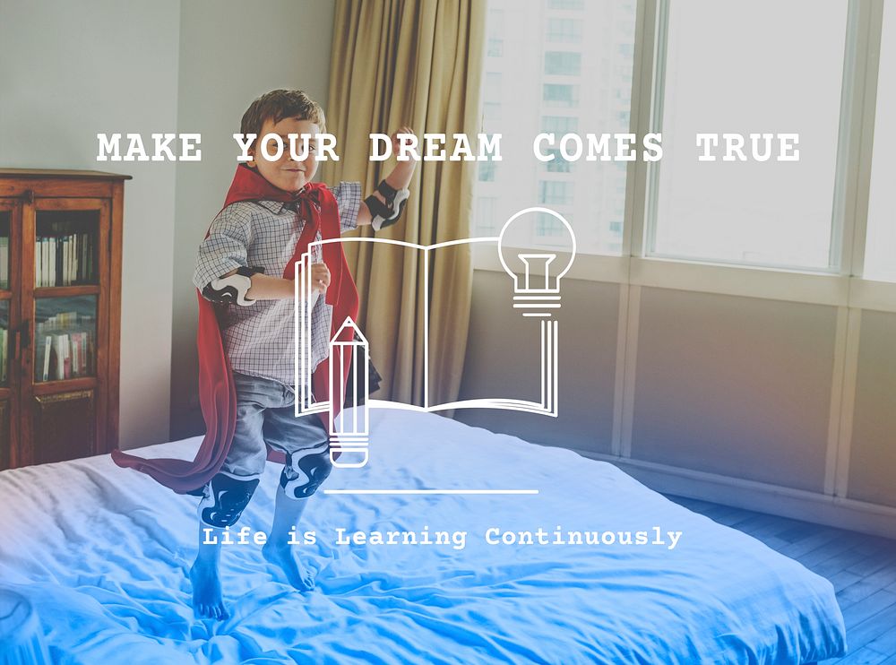 Make Your Dream Comes True Word on Kid Background
