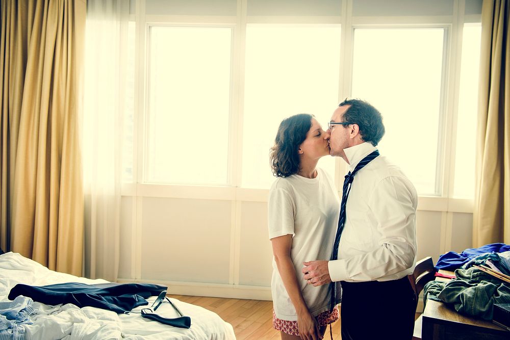 Husband Wife Kiss Romance Lifestyle