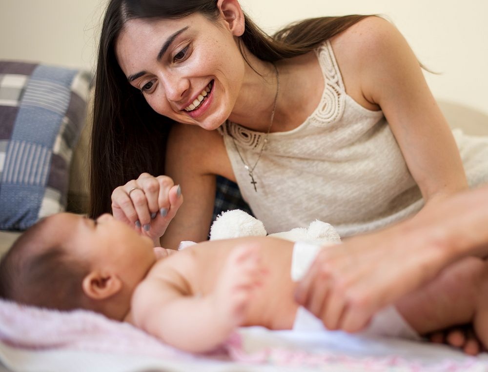 Mother spending quality time with her baby