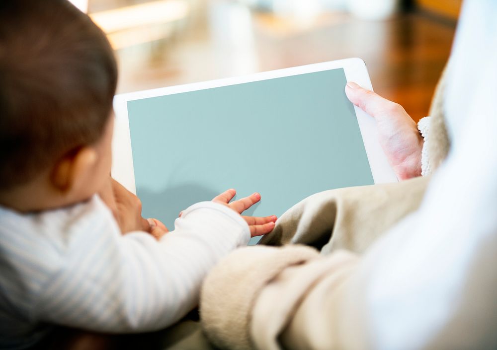 Parents are using digital device sharing to their children.
