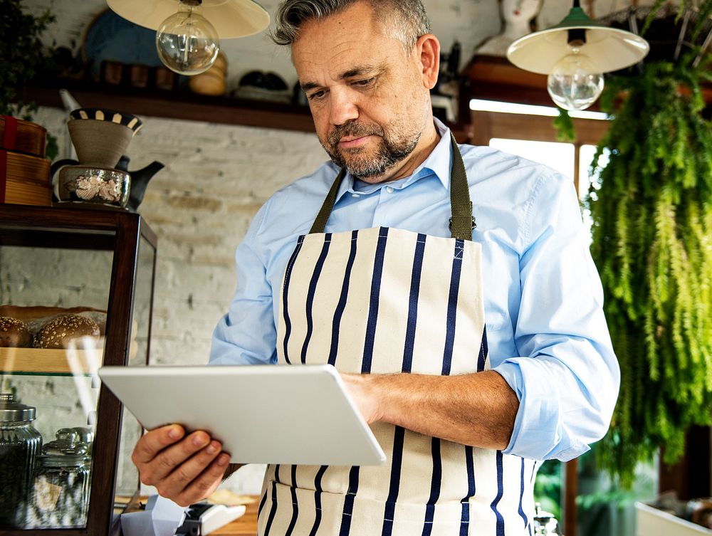 Adult Man Hands Holding Tablet