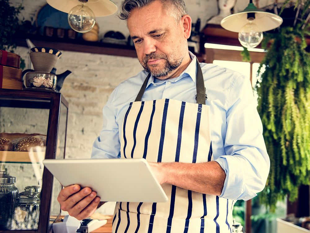 Adult Man Hands Holding Tablet