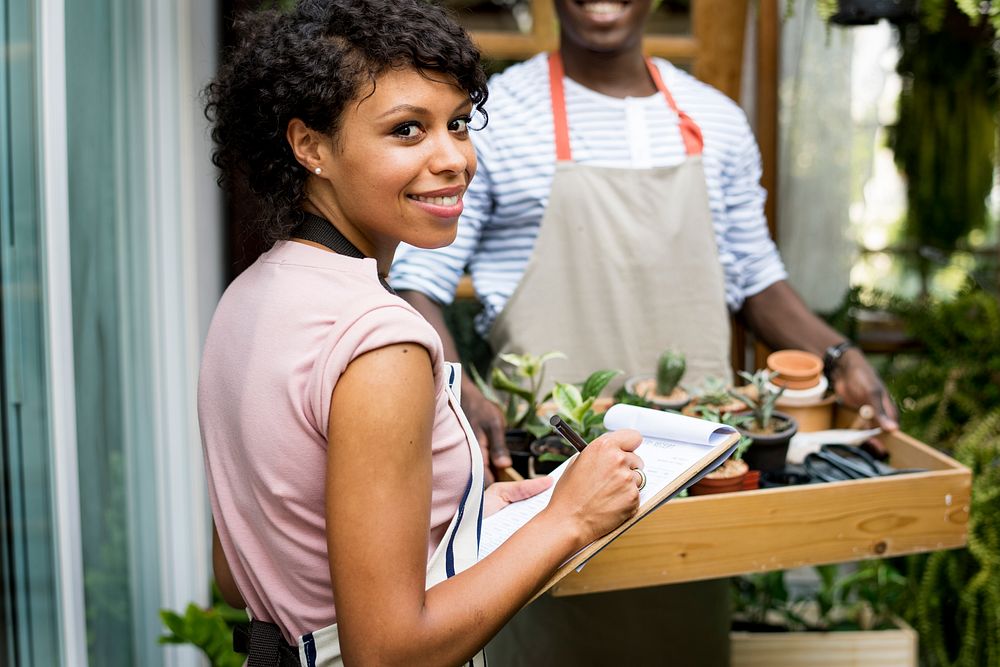 Adults Woman Checking Plants with Lists Form