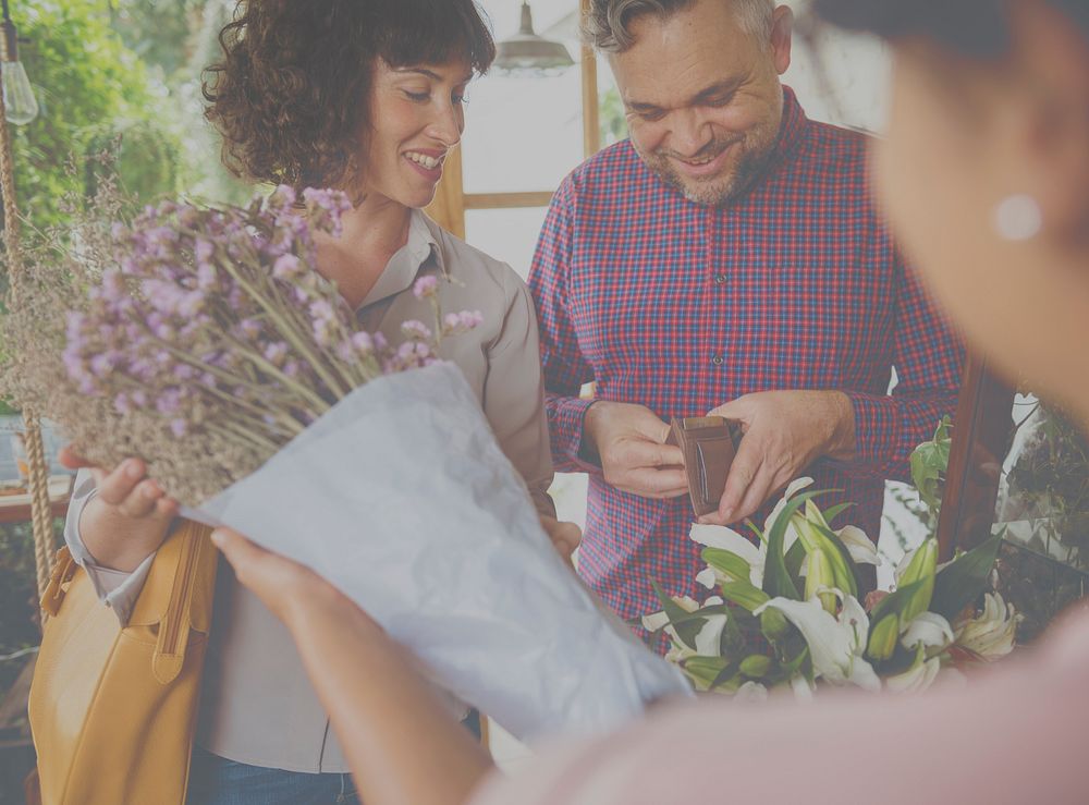 People Buying Bouquet of Flower at Flora Shop