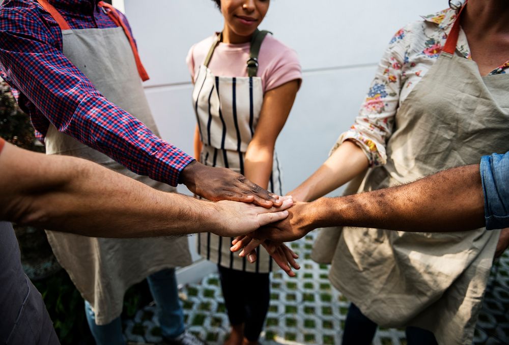 Group of Diverse People Hands Out Together Teamwork