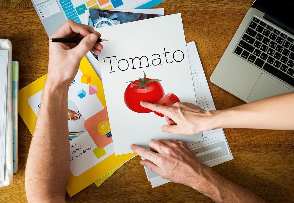 Illustration of nutritious tomato healthy food