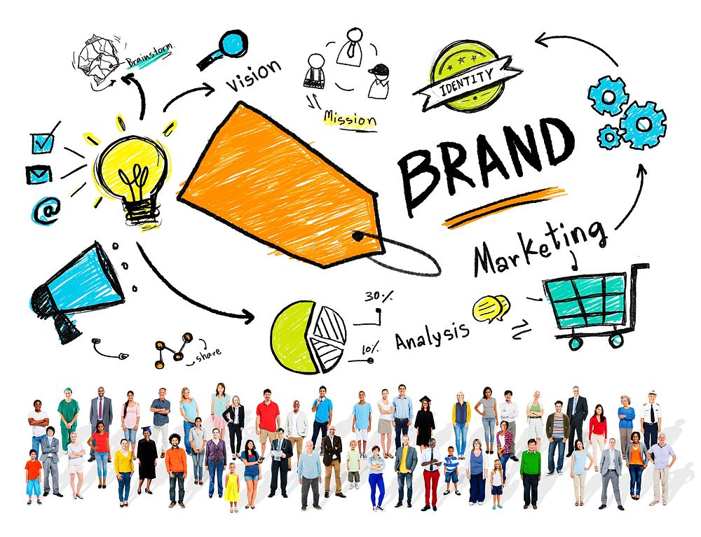 DIverse Crowd People Marketing Brand Concept