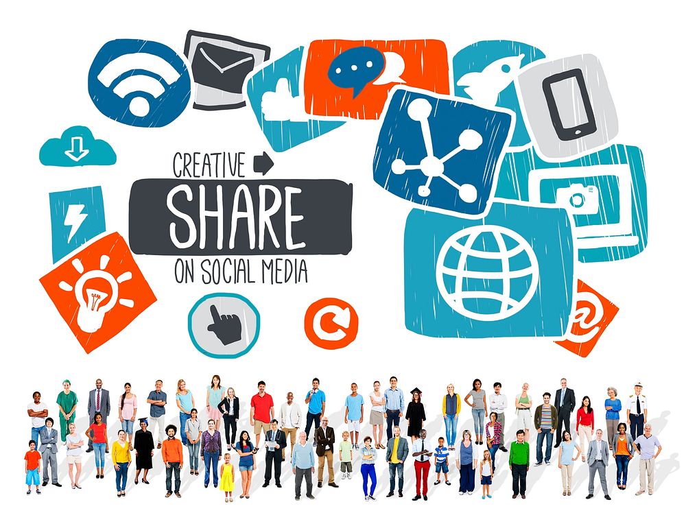 Share Sharing Social Media Networking Online Download Concept