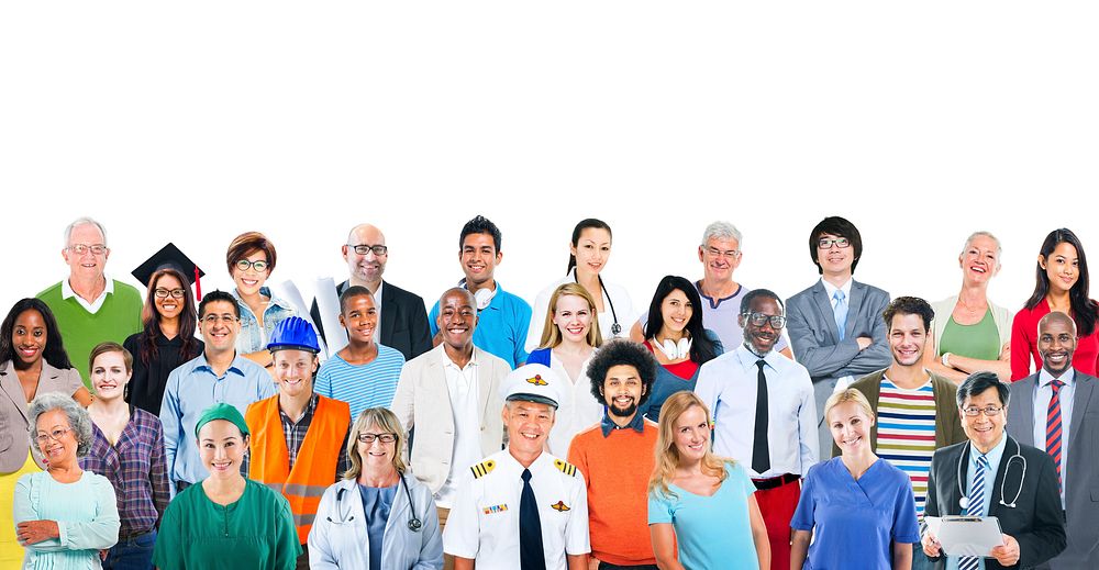 Group of Diverse Multiethnic People with Different Jobs