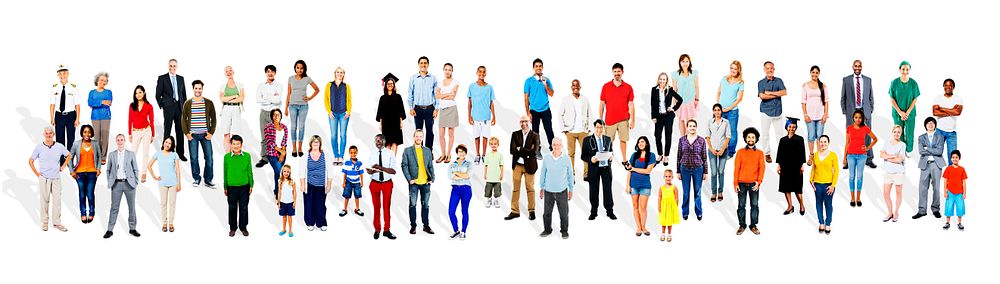 Large Group of Multiethnic People Various Occupations Concept