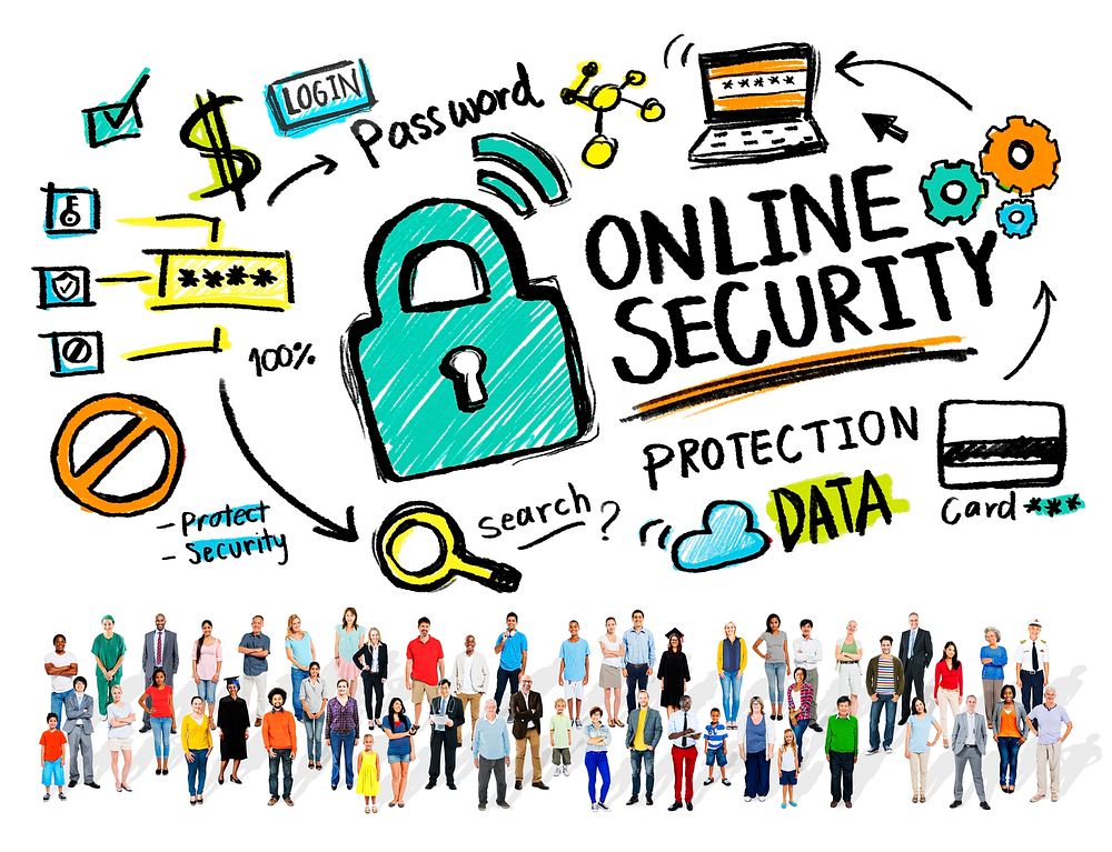 Online Security Protection Internet Safety People Diversity Concept