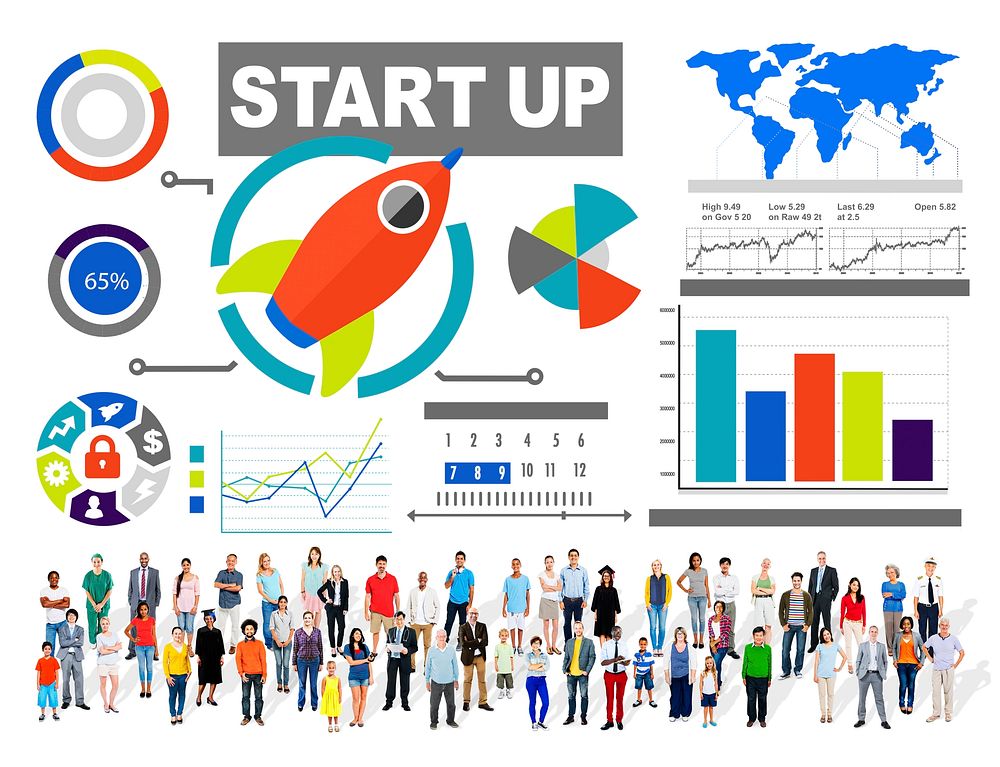Diversity Casual People Start up Infographic Data Community Concept