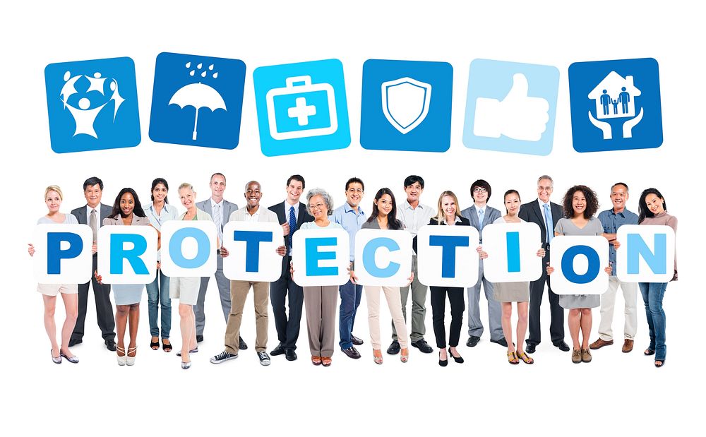 Protection Business People Team Teamwork Success Strategy Concept