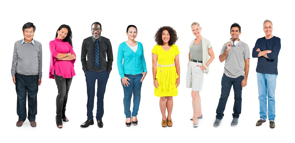 Casual Group Diverse People Social Variation Row Concept