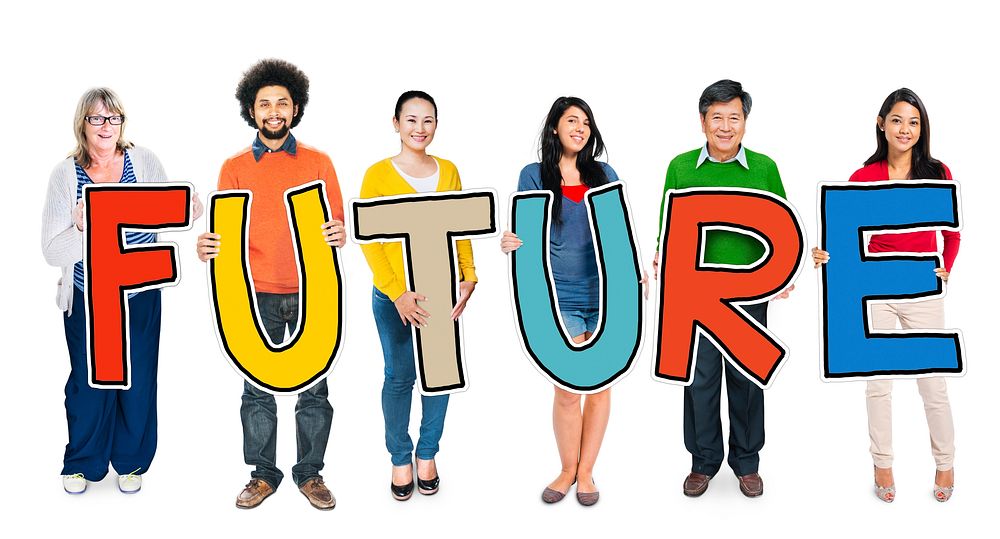 Group of Diverse People Holding Word Future