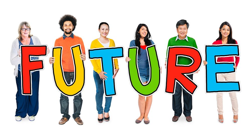 Group of Diverse People Holding Word Future