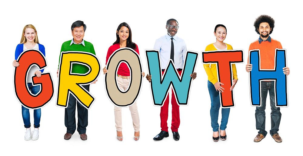 Group of People Standing Holding Growth
