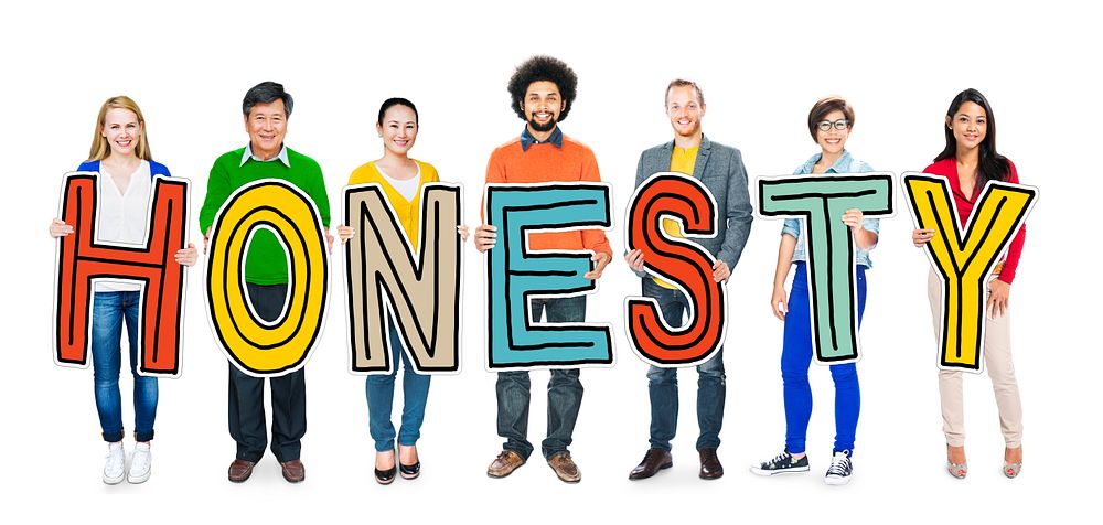 Group of Diverse People Holding Honesty