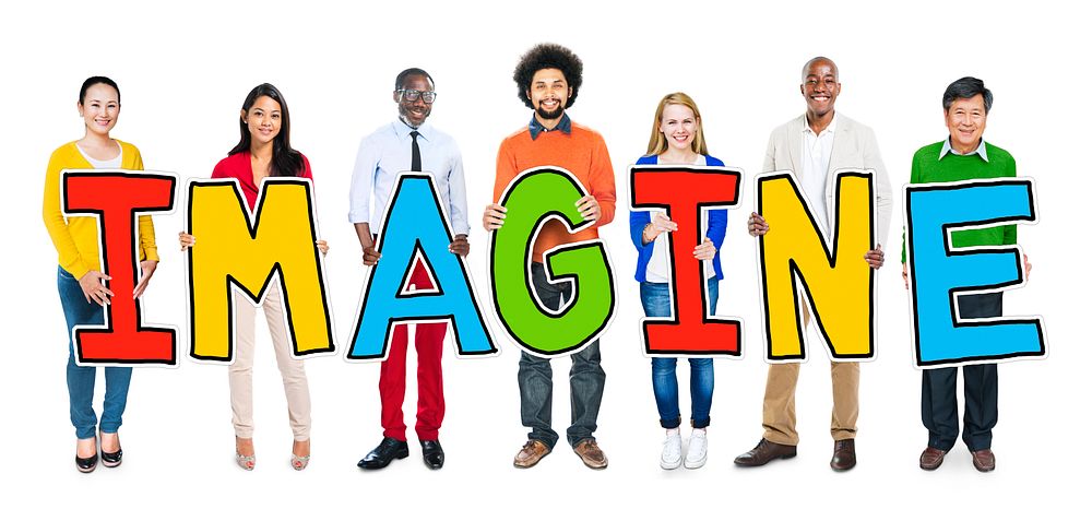 Group of Diverse People Holding Imagine