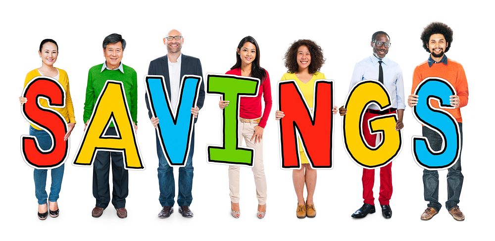 Multiethnic Group of People Holding Letter Savings