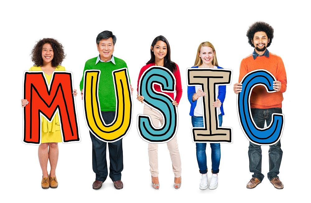 Group of People Standing Holding Music Letter