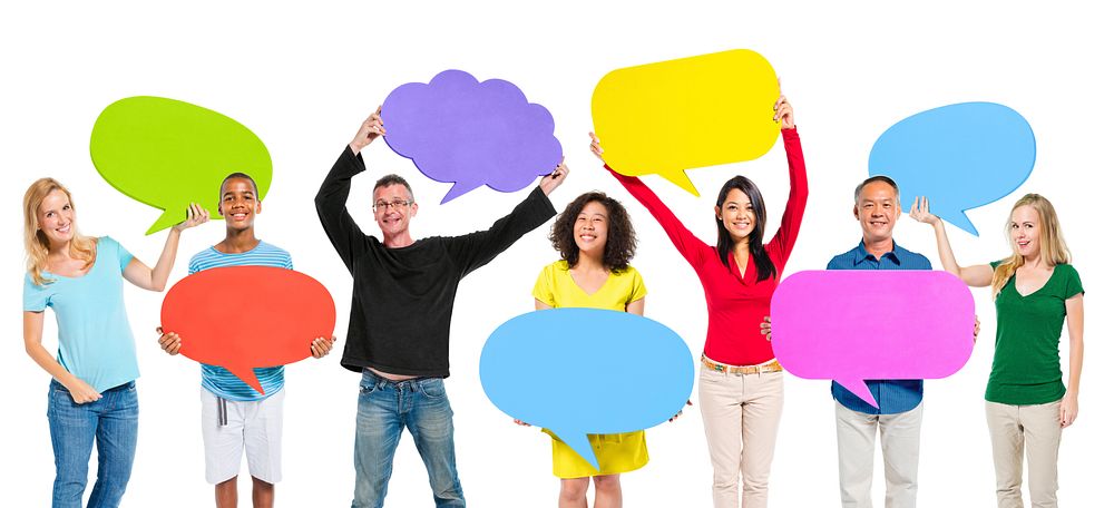 Group Friends Opinion Speech Bubbles Expression Concept