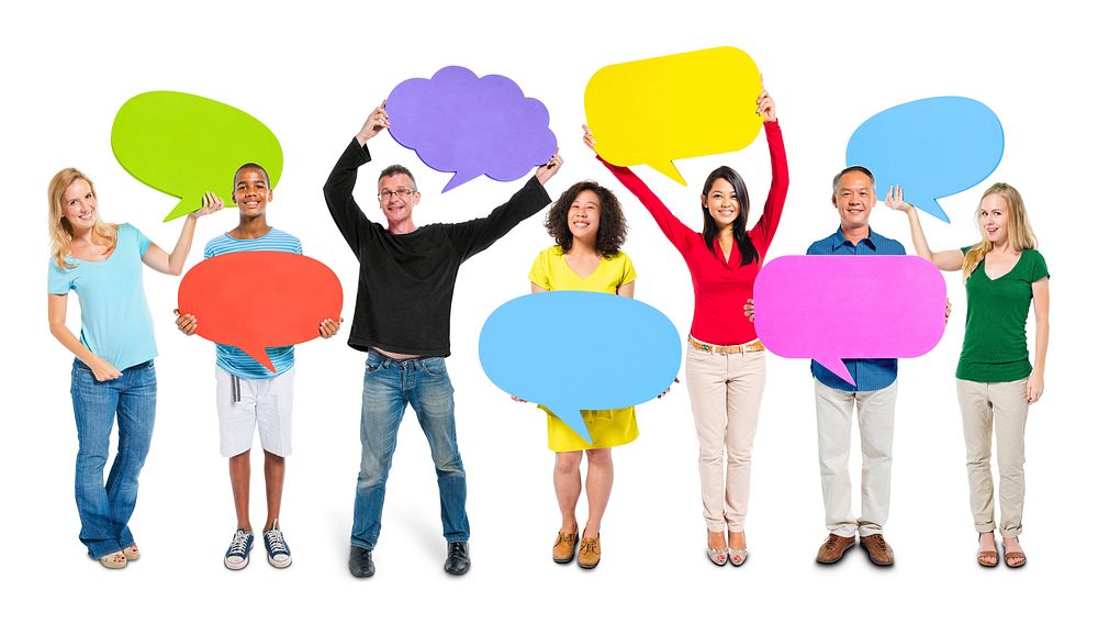 Group Friends Opinion Speech Bubbles Expression Concept